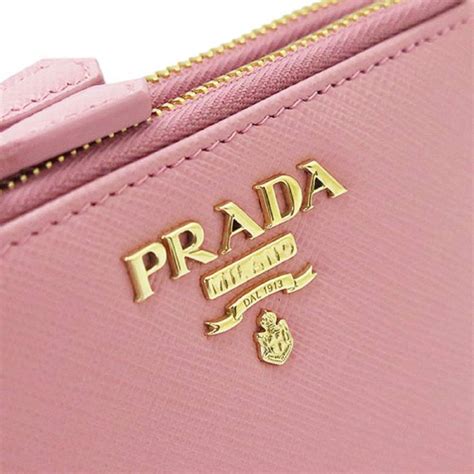 prada pink leather snap wallet